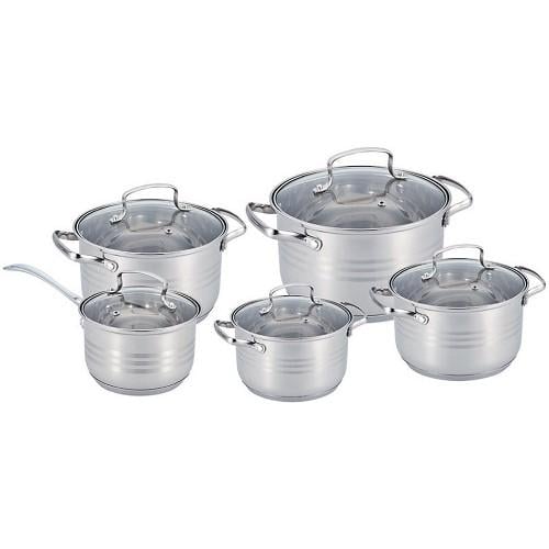 Набір посуду Benson BN-203 з нержавіючої сталі 10 пр. (BN-203)