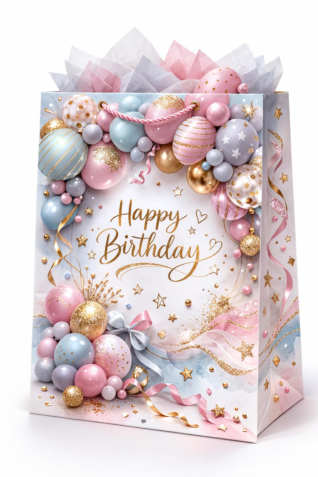 Пакет подарочный бумажный Happy birthday S 18х24х8,5 см (R40814-S) Пакет подарочный бумажный Happy birthday S 18х24х8,5 см (R40814-S)