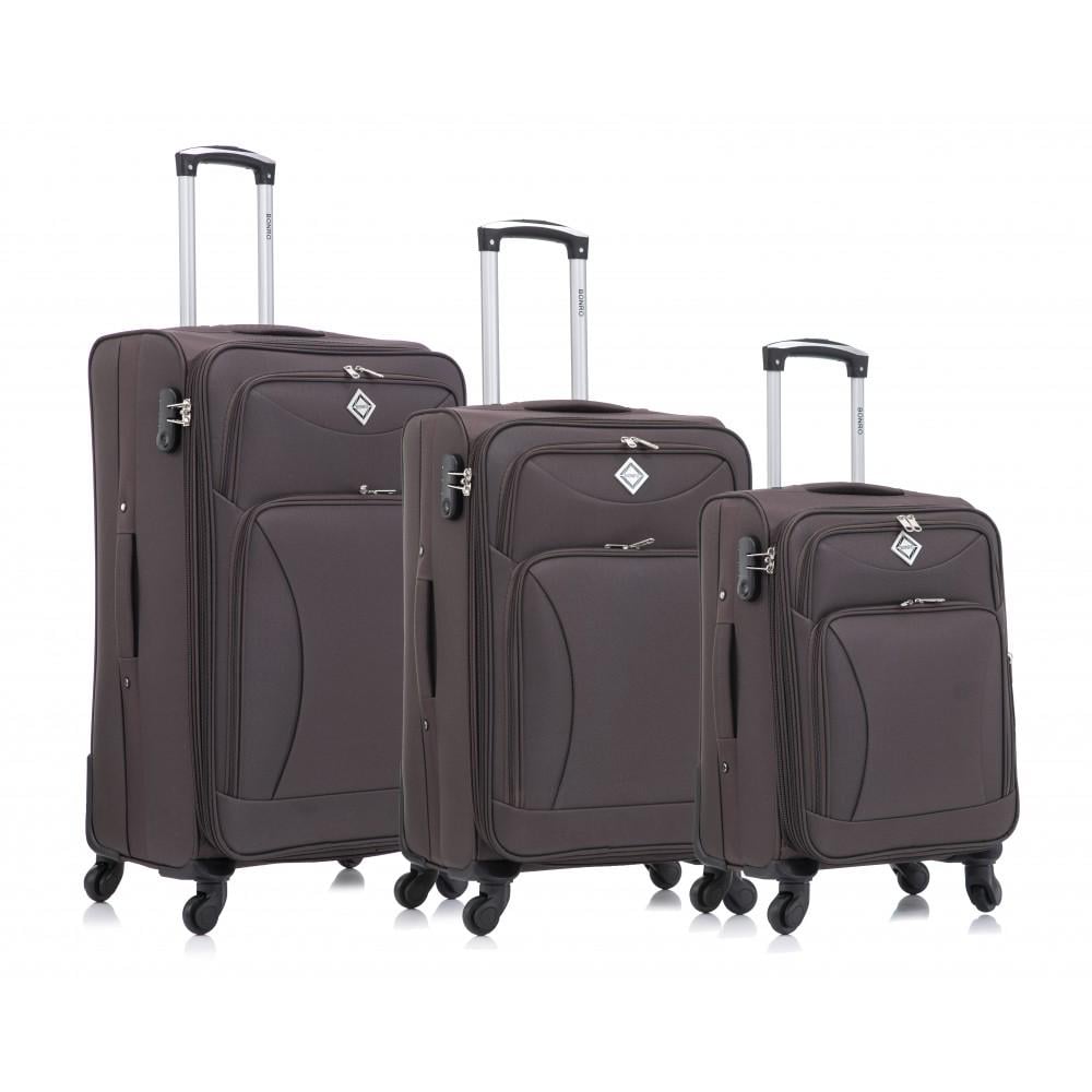 Набор чемоданов Bonro Tourist на 4 колесах 3 шт. Коричневый (10130303)