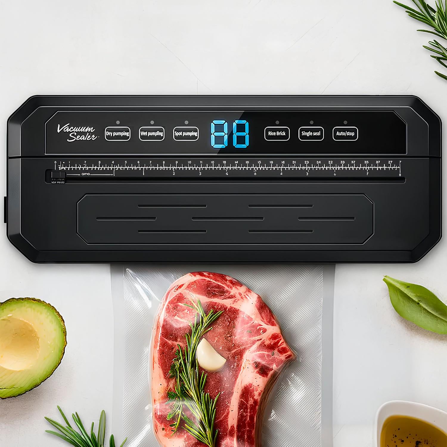 Вакууматор для продуктов со встроенным резаком для сухих/влажных продуктов