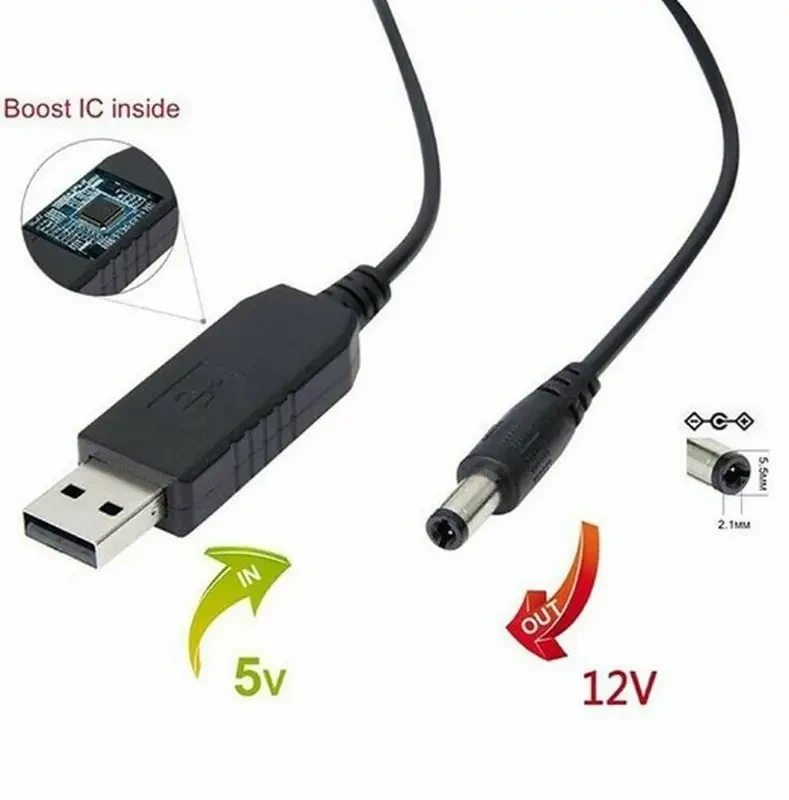 Кабель інвертор DC USB на 12 вольт 2,1x5,5 мм - фото 2