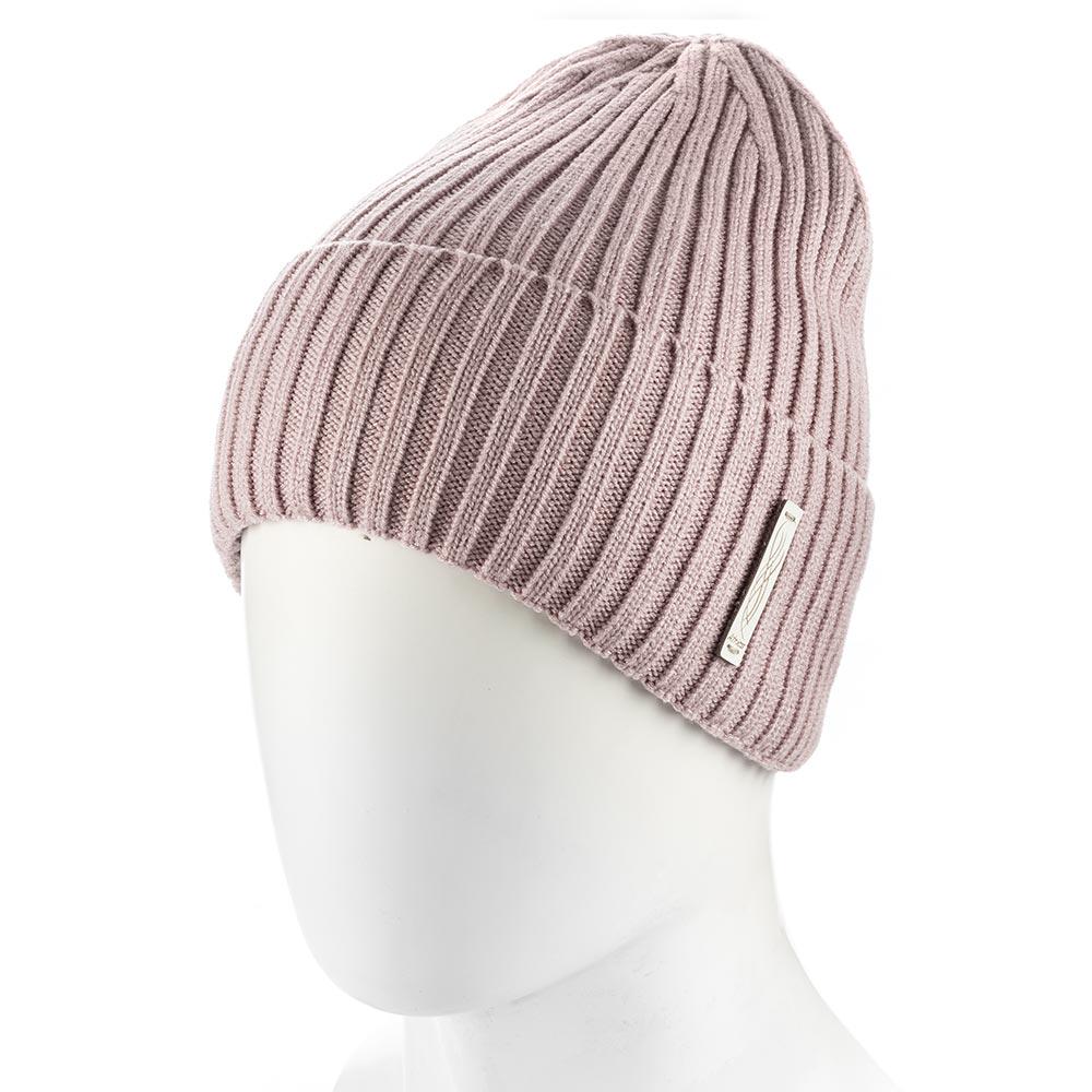 Шапка бини Atrics WH825 из вискозы на флисовой подкладке Темная пудра - фото 1