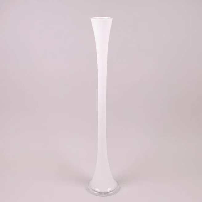 Ваза стеклянная Flora Pypa 80 см Белый (8342)