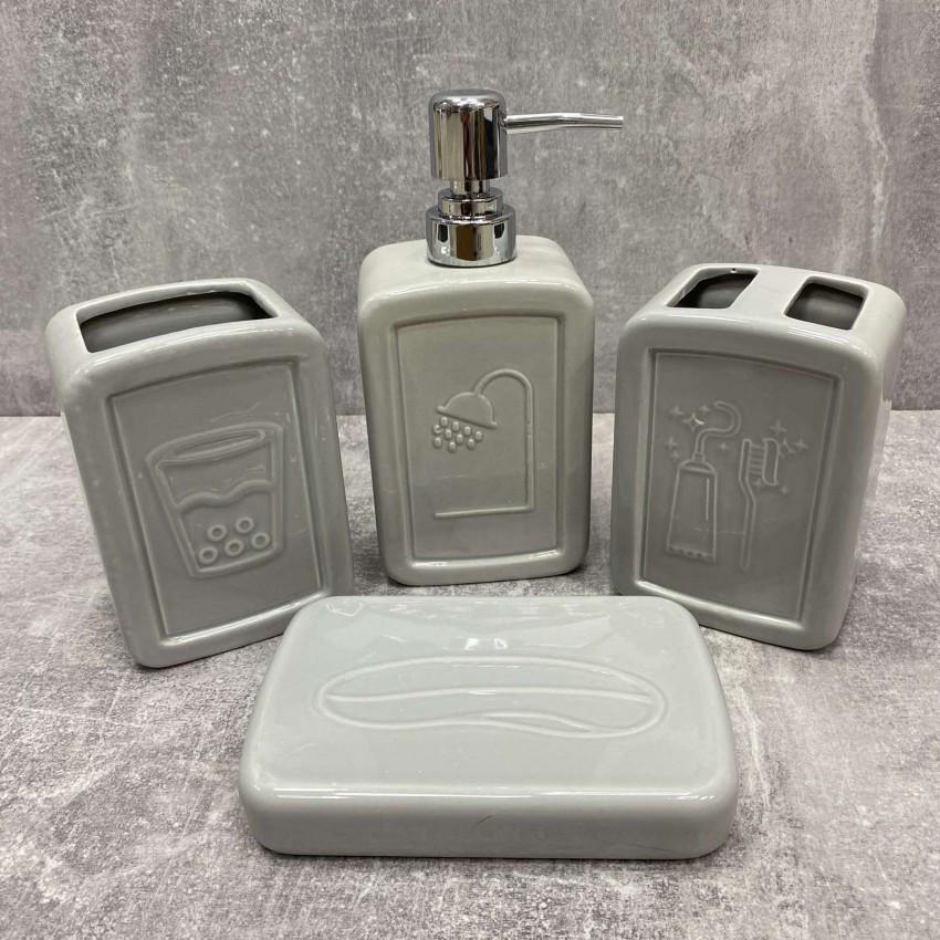 Набор аксессуаров для ванной комнаты Stenson TD00606 4 пр. Серый (1840400647)