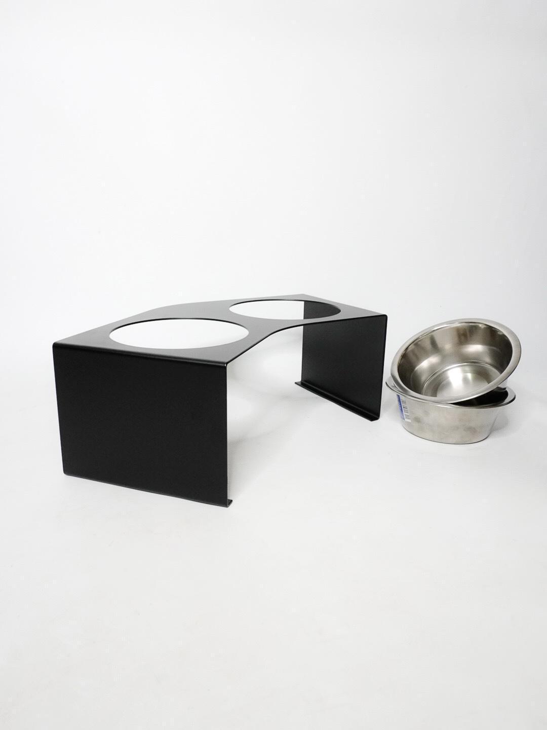Кормушка Pet table для кошек на 2 миски металл 80 мм 0,45 л Черный (1024580к) - фото 2