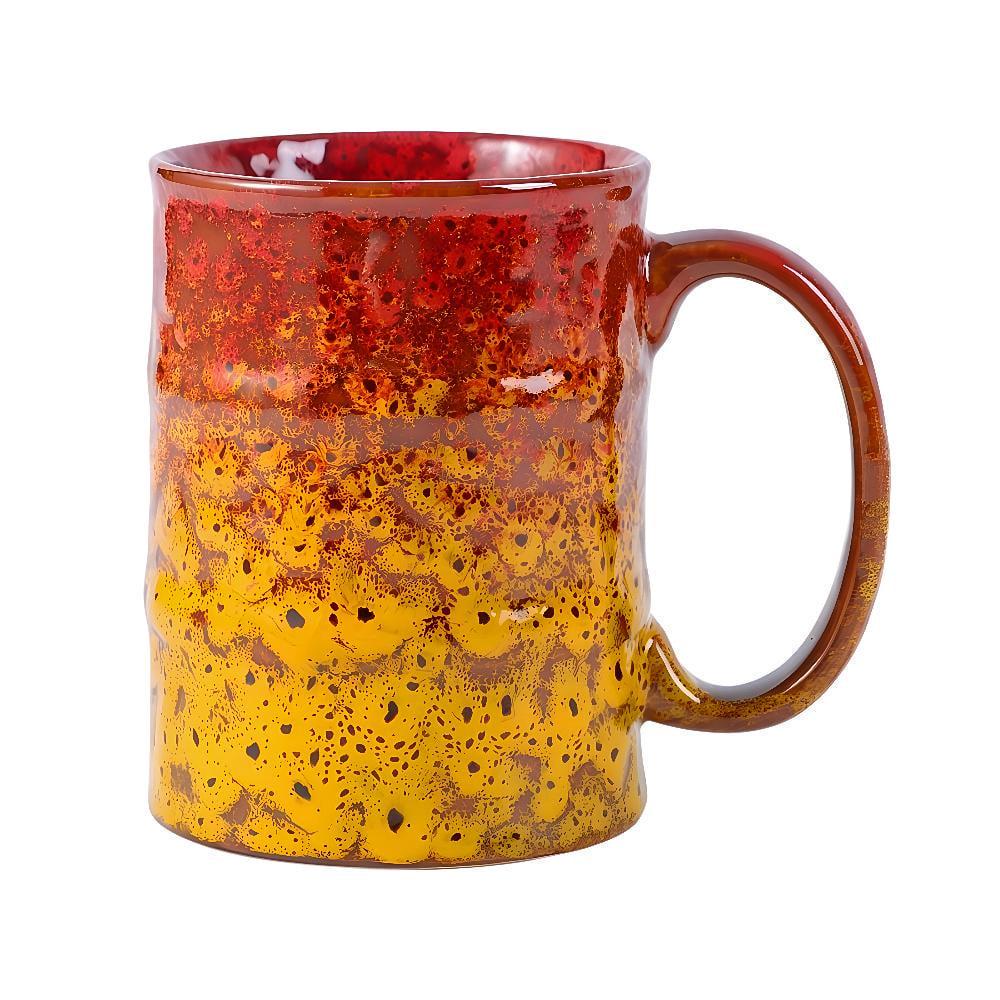 Кружка для латте Бочка керамическая 480 мл Красно-желтый