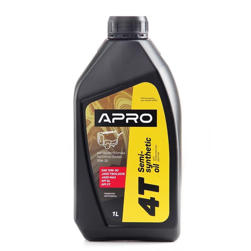 Олива для чотиритактних двигунів Apro напівсинтетична 10W-30 1 л (942002)