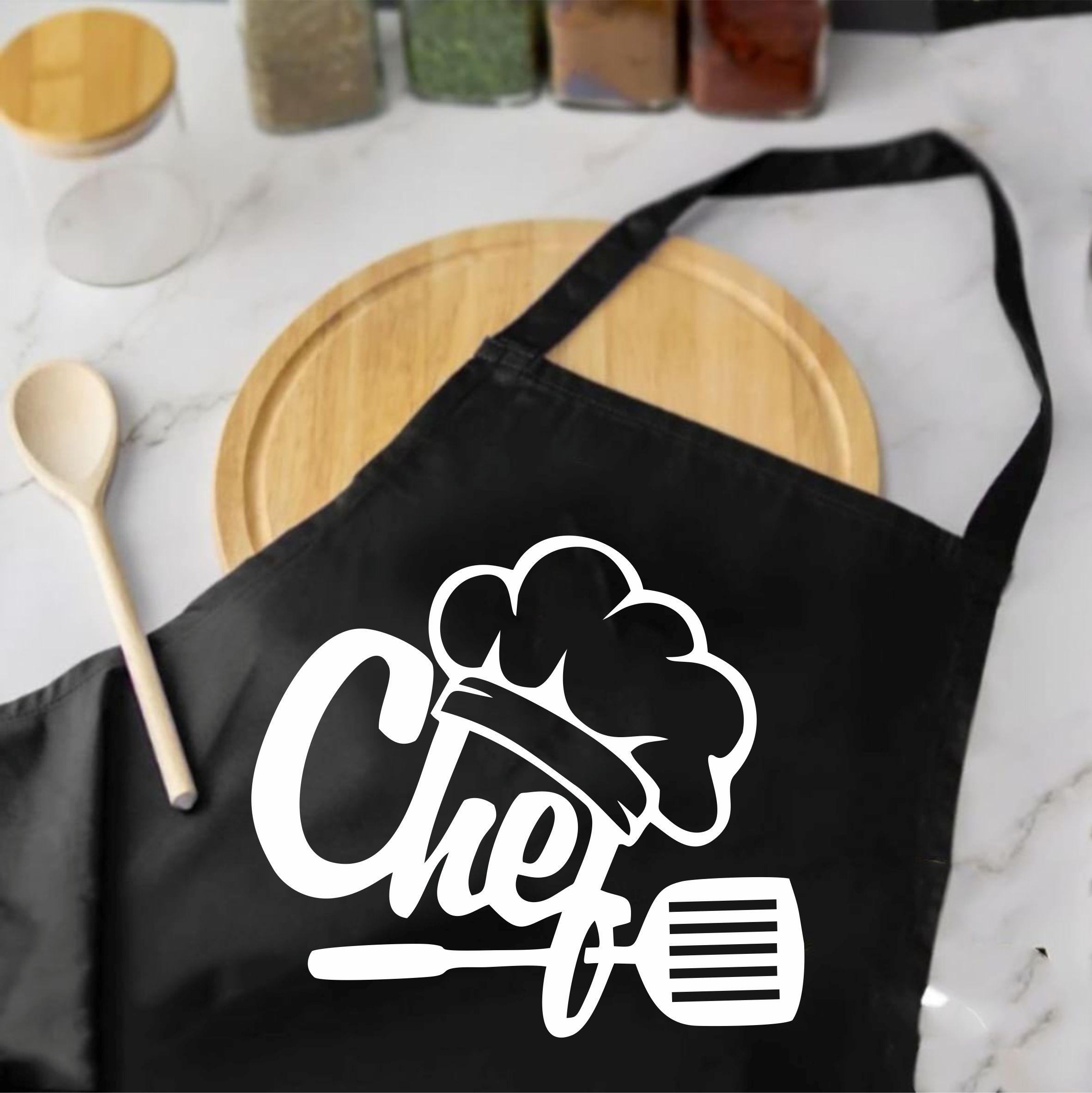 Фартух з написом Chef 73х64 см Чорний (2038042746)