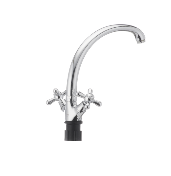 Смеситель для кухни Cron TEOREMA-273 с высоким изливом с двумя вентилями цинковый сплав Хром (b-CR0834) - фото 3 Смеситель для кухни Cron TEOREMA-273 с высоким изливом с двумя вентилями цинковый сплав Хром (b-CR0834) - фото 3