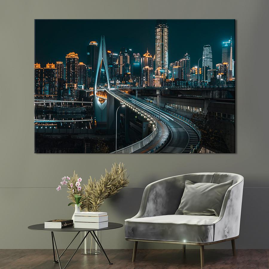 Картина город Современный город 51x34 см (A579-1)
