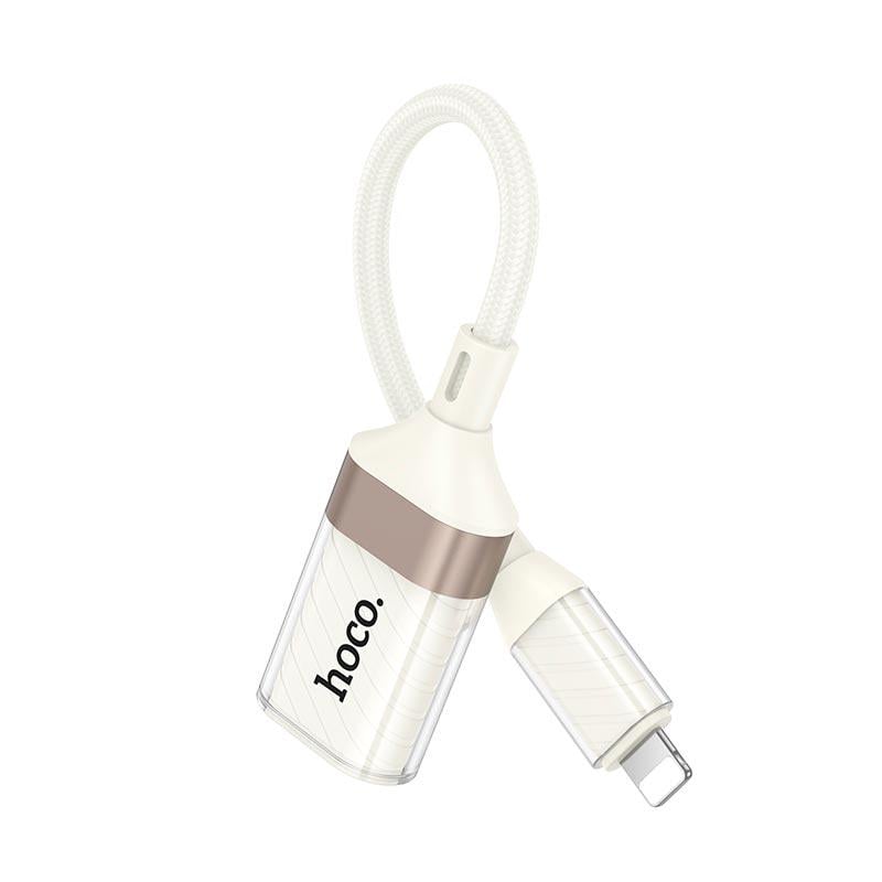 Переходник Hoco UA39 Crystal Lightning x USB-A OTG White-Gold (19395) - фото 2 Переходник Hoco UA39 Crystal Lightning x USB-A OTG White-Gold (19395) - фото 2