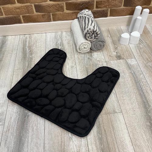 Набір килимків в ванну та туалет Stone Premium Memory Foam 3в1 80х50/60х40/60х50 см Чорний (NK3S0004) - фото 5 Набір килимків в ванну та туалет Stone Premium Memory Foam 3в1 80х50/60х40/60х50 см Чорний (NK3S0004) - фото 5