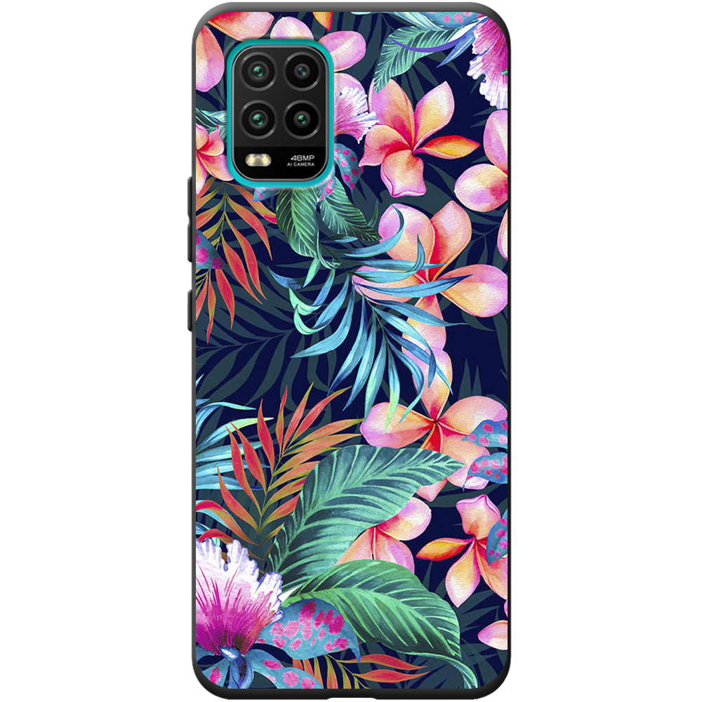 Чехол с рисунком Boxface Xiaomi Mi 10 Lite flowers in the tropics Черный силикон (39438-up1971-41940)
