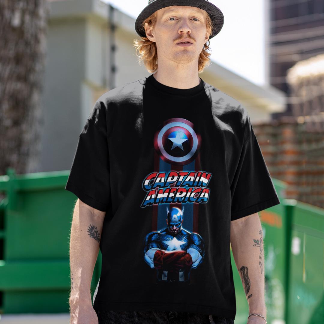 Футболка унисекс Marvel Captain America XS Черный (32700694)