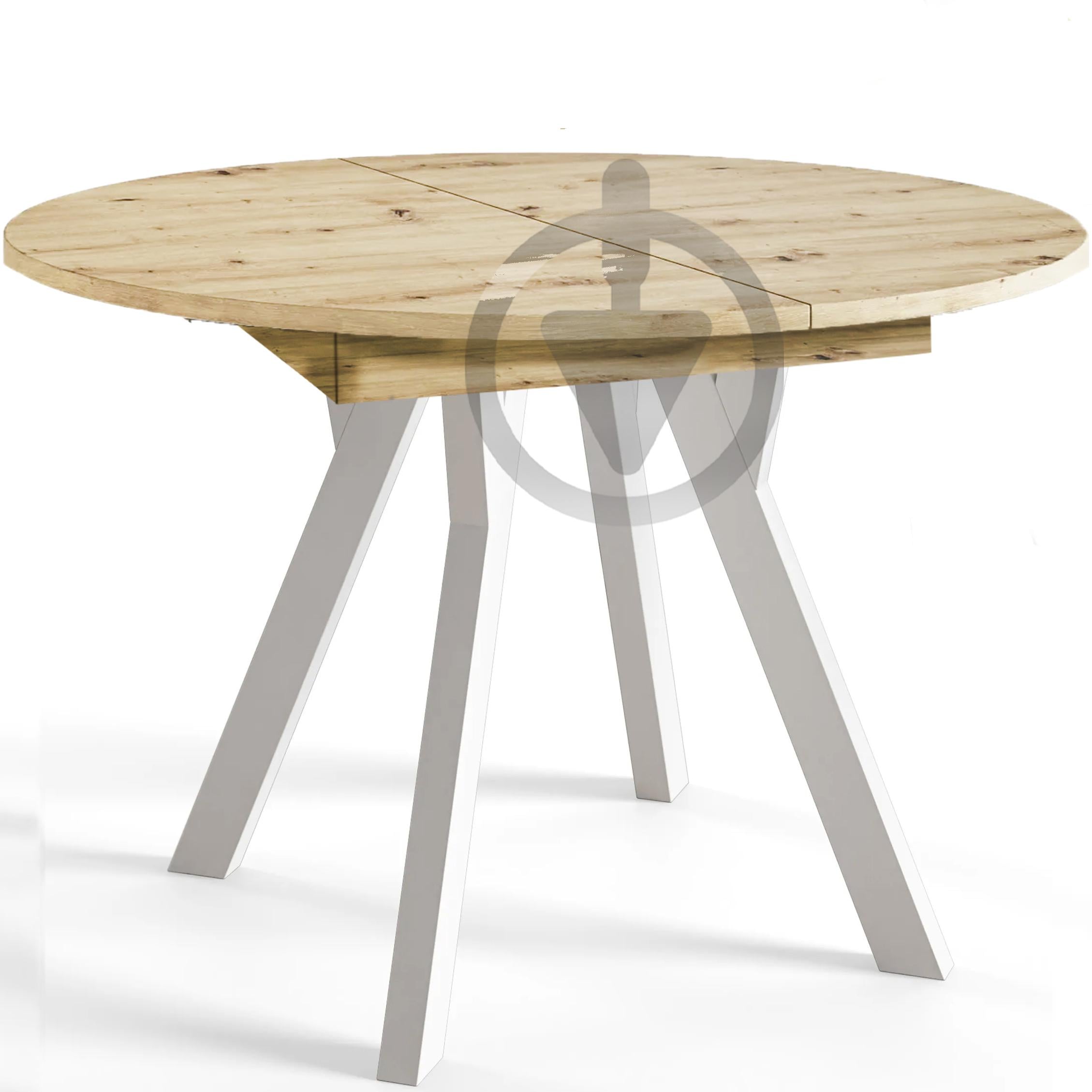 Стол кухонный раскладной MebliRoMax Elips Slide 130х85/170х85 см Loft Дуб Сонома/Белый