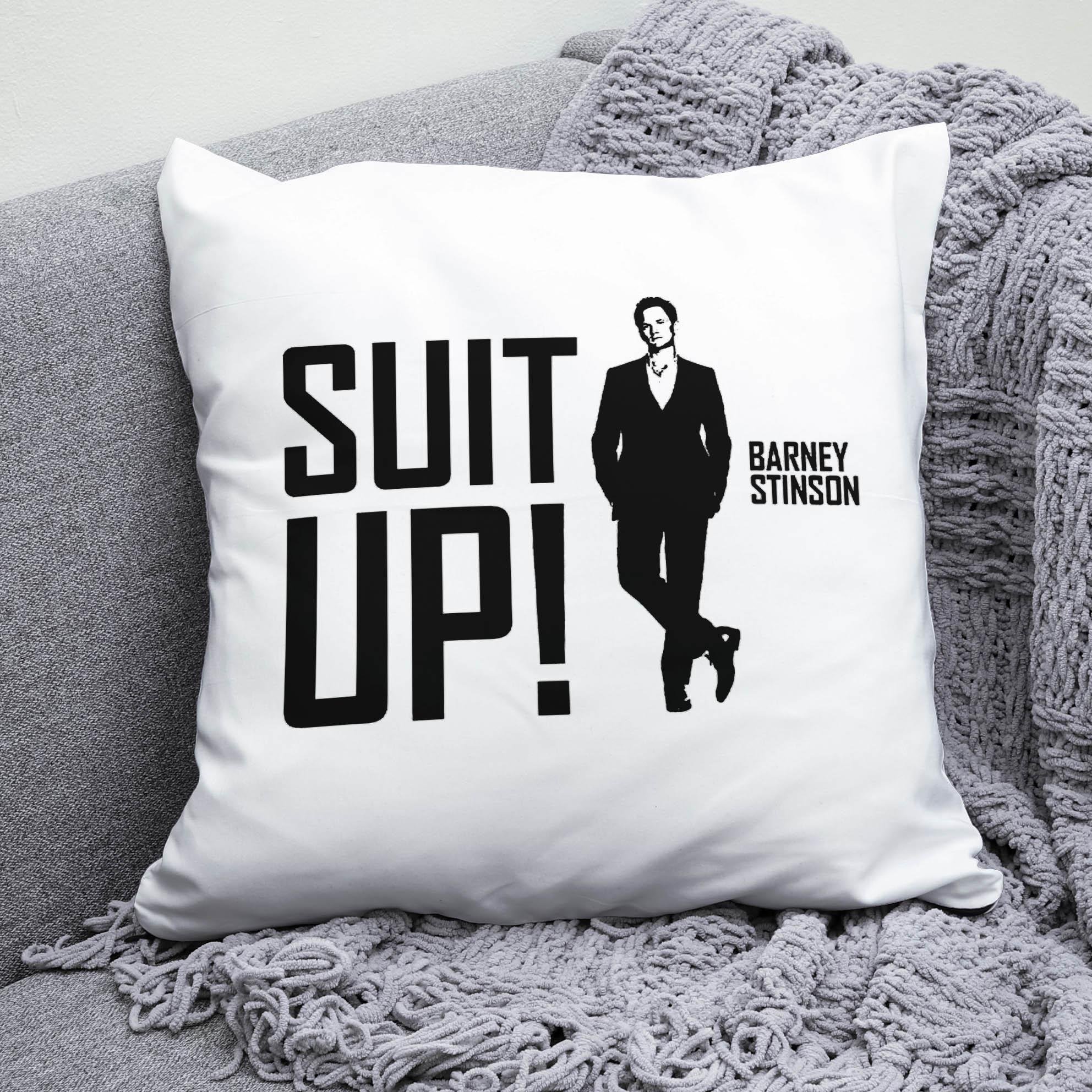 Плюшевая подушка квадрат с принтом Barney Stinson