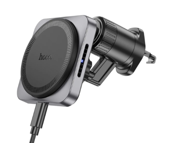 Держатель автомобильный магнитный Hoco HW15 Wireless с функцией беспроводной зарядки 15W 2A Black