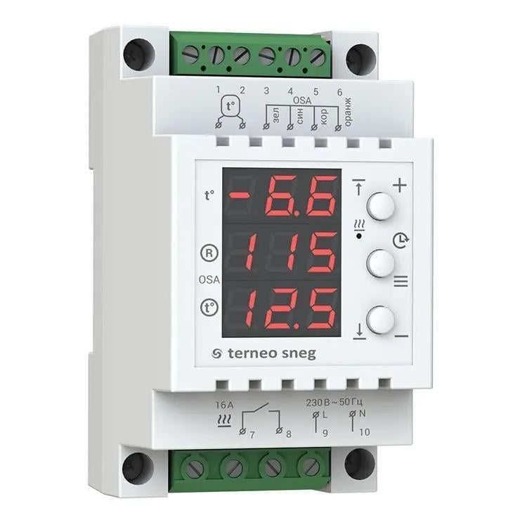 Терморегулятор Terneo Sneg ДІН сніготанення -20 до 10°С 16А (27872353)