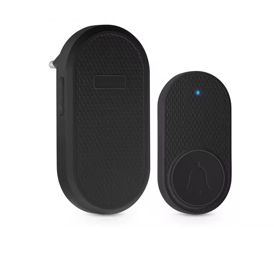 Дверной звонок беспроводной влагозащищенный 33 мелодии/4 уровня громкости Черный (ТТ-78П)