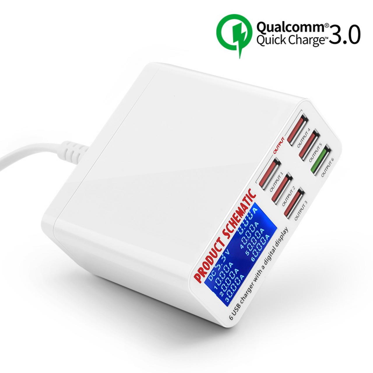 Зарядная станция на 6 USB портов Digital Lion MCS-06 c дисплеем 40W - фото 2