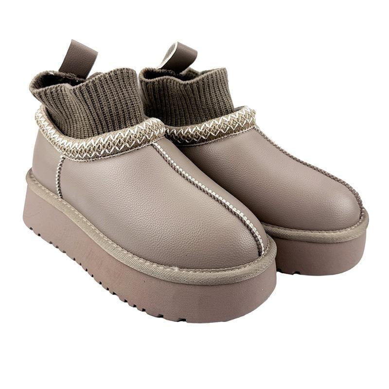 Угги женские кожаные на платформе 10515-36 p. 39 24,5 см Бежевый