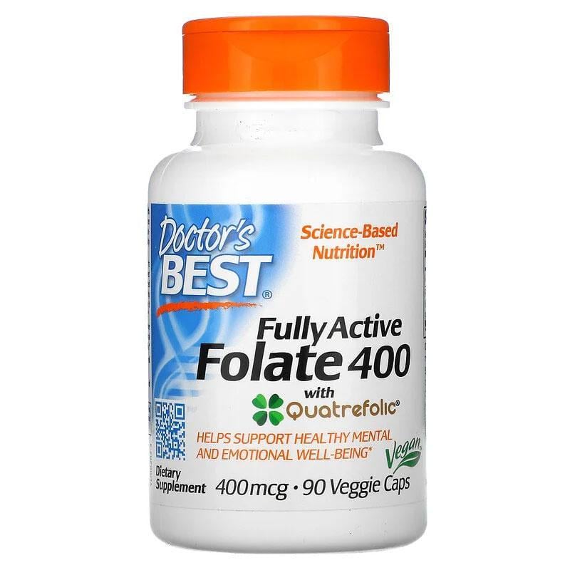 Метилфолат Doctor's Best Fully Active Folate 400 мкг полностью активный фолат 90 капс.