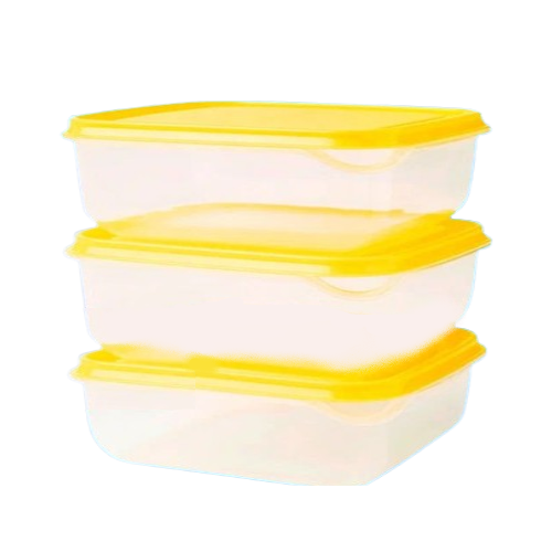 Пищевые контейнеры Stenson PT-82316 пластиковые 0,9 л в 3 шт. Желтый (df500cc5)