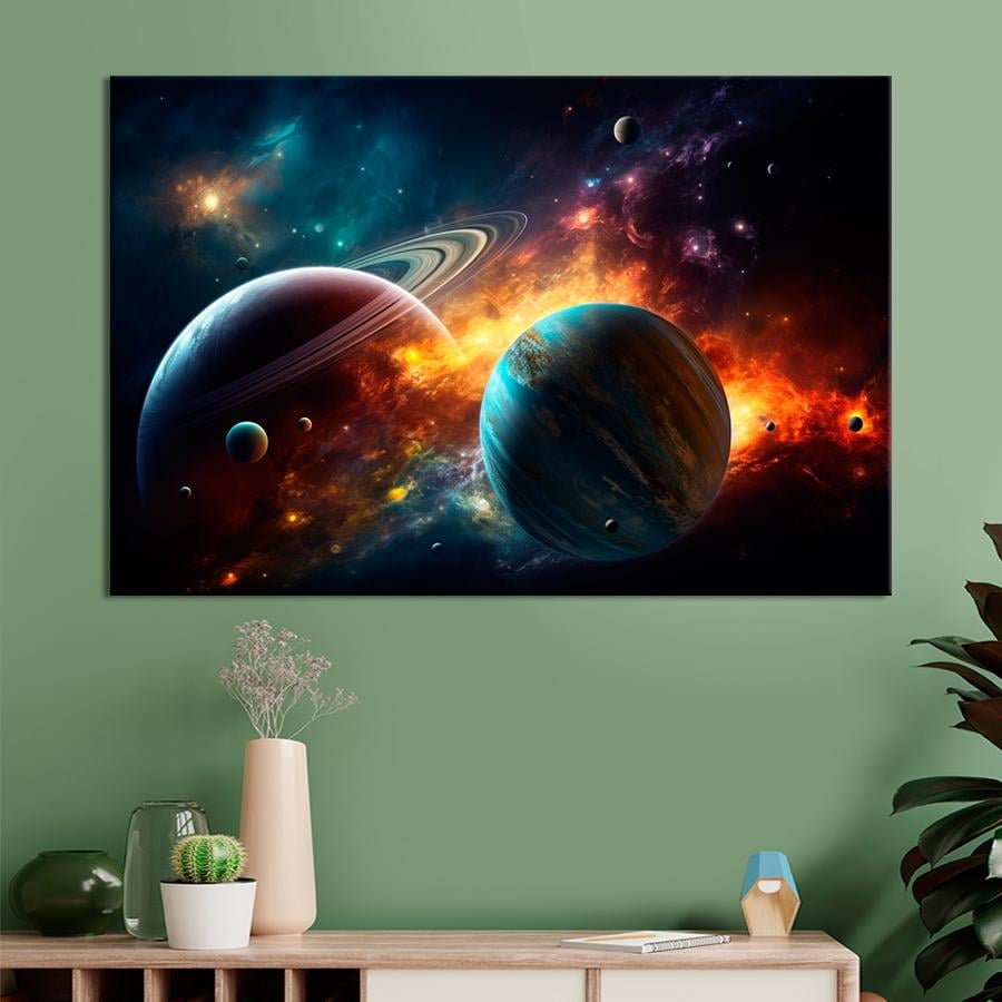 Картина космос Огромные планеты 51x34 см (A1312-1)