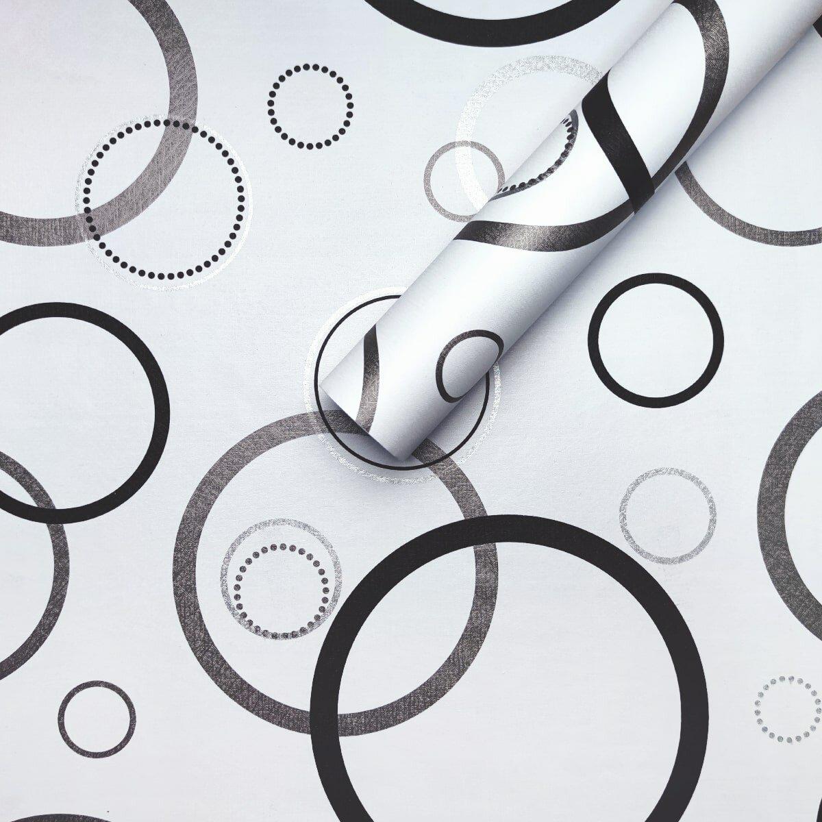 Пленка самоклеящаяся 0,45х10 м х0,07 мм Серебряные круги (SW-00001201)