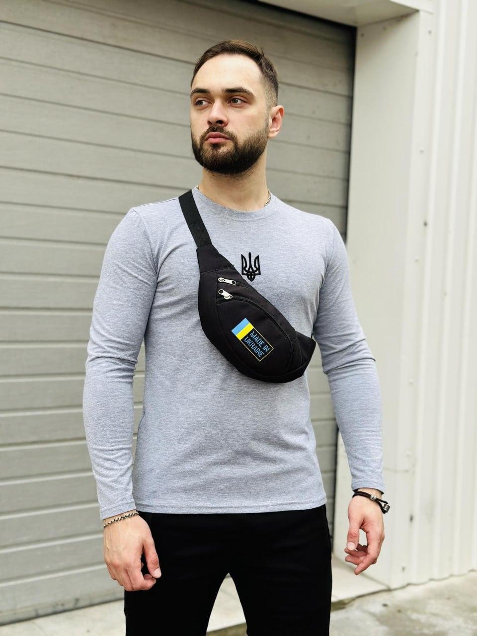 Бананка с 2 отделениями на молнии Черный (Д-Е-1600778809)