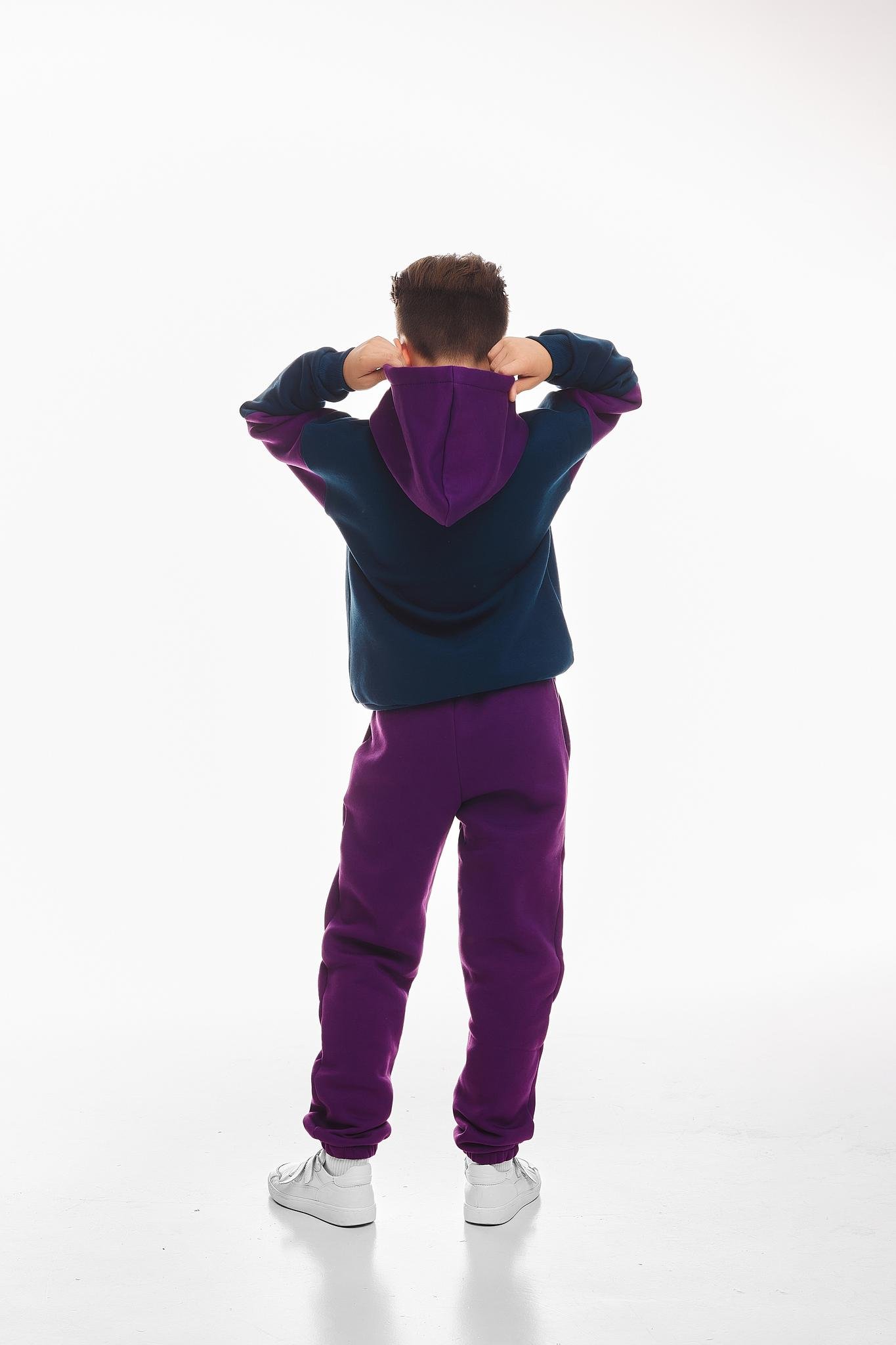 Спортивний костюм дитячий для хлопчика Kindamor Active Heat флісовий 152 см Фіолетовий з синім (1876542625) - фото 6