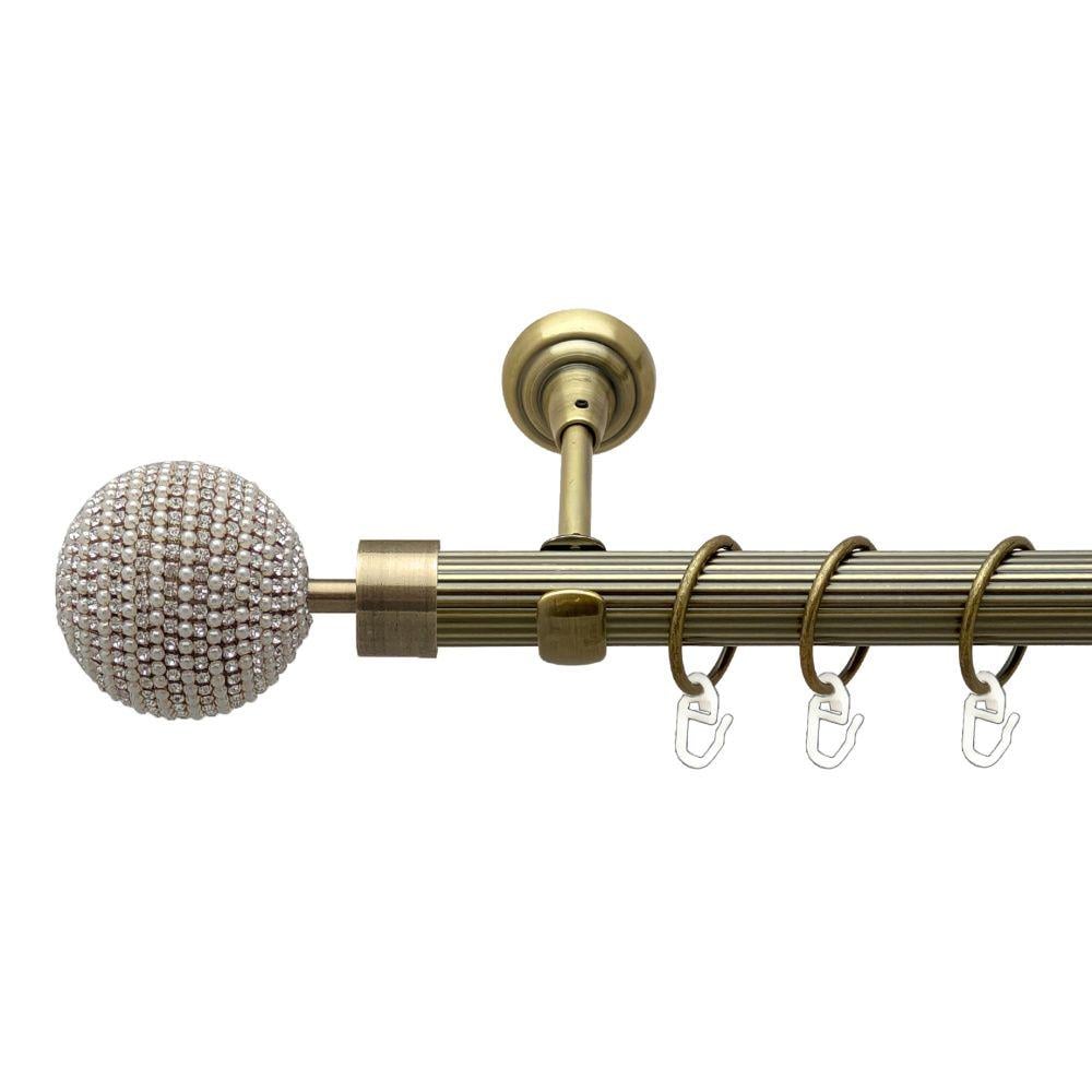 Карниз Orvit Карера металевий однорядний відкритий рифлена труба кільце металеве 25 мм 240 см Антик (00-00021925) - фото 1 Карниз Orvit Карера металевий однорядний відкритий рифлена труба кільце металеве 25 мм 240 см Антик (00-00021925) - фото 1