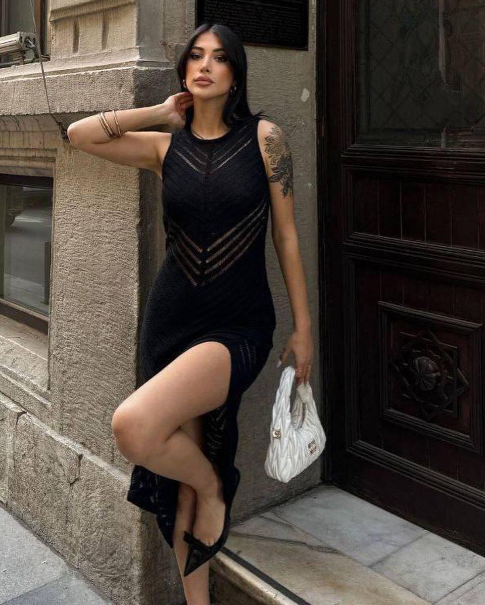 Платье женское вязаное S-L Черный - фото 7 Платье женское вязаное S-L Черный - фото 7