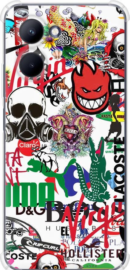 Чехол на Realme C33 Many different logos (4022sp-2870-42517)