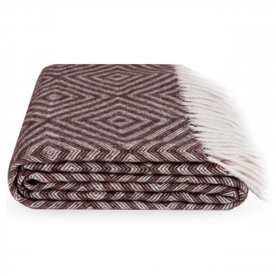 Плед ромб 140x200 см Темно-Коричневый - фото 1 Плед ромб 140x200 см Темно-Коричневый - фото 1