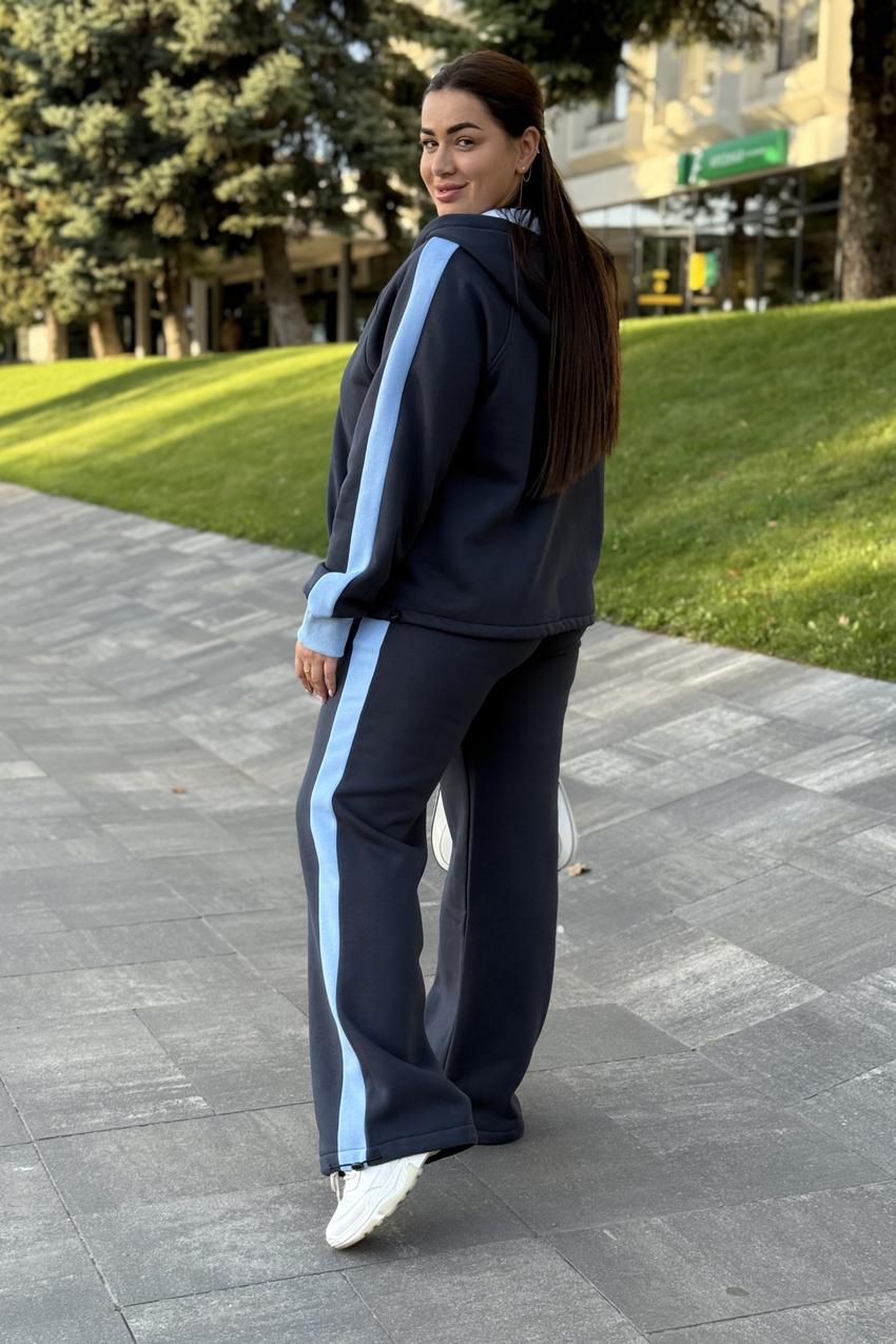 Костюм М207.4 на замке с капюшоном с начесом M Синий (1015-1-61) - фото 2 Костюм М207.4 на замке с капюшоном с начесом M Синий (1015-1-61) - фото 2