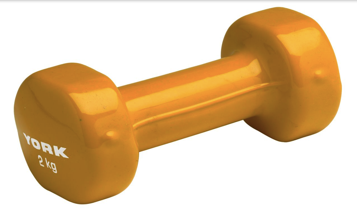 Гантелі для фітнесу вінілові круглі York Fitness 2 шт. 2 кг Жовтий (5046) - фото 2 Гантелі для фітнесу вінілові круглі York Fitness 2 шт. 2 кг Жовтий (5046) - фото 2