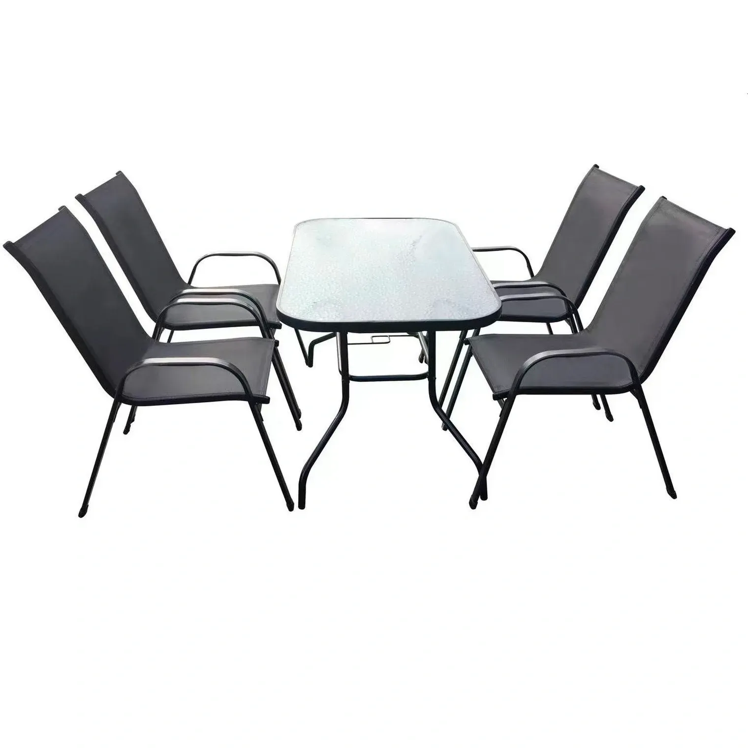 Комплект садових меблів 4Points Toscana-4 прямокутний стіл та 4 стільця 140х80 см Чорний - фото 1 Комплект садових меблів 4Points Toscana-4 прямокутний стіл та 4 стільця 140х80 см Чорний - фото 1