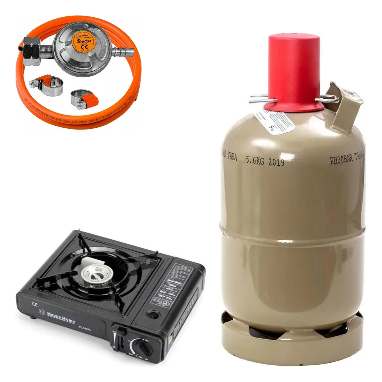 Баллон газовый 12 л и газовая плита одноконфорочная и редуктор со шлангом комплект для готовки