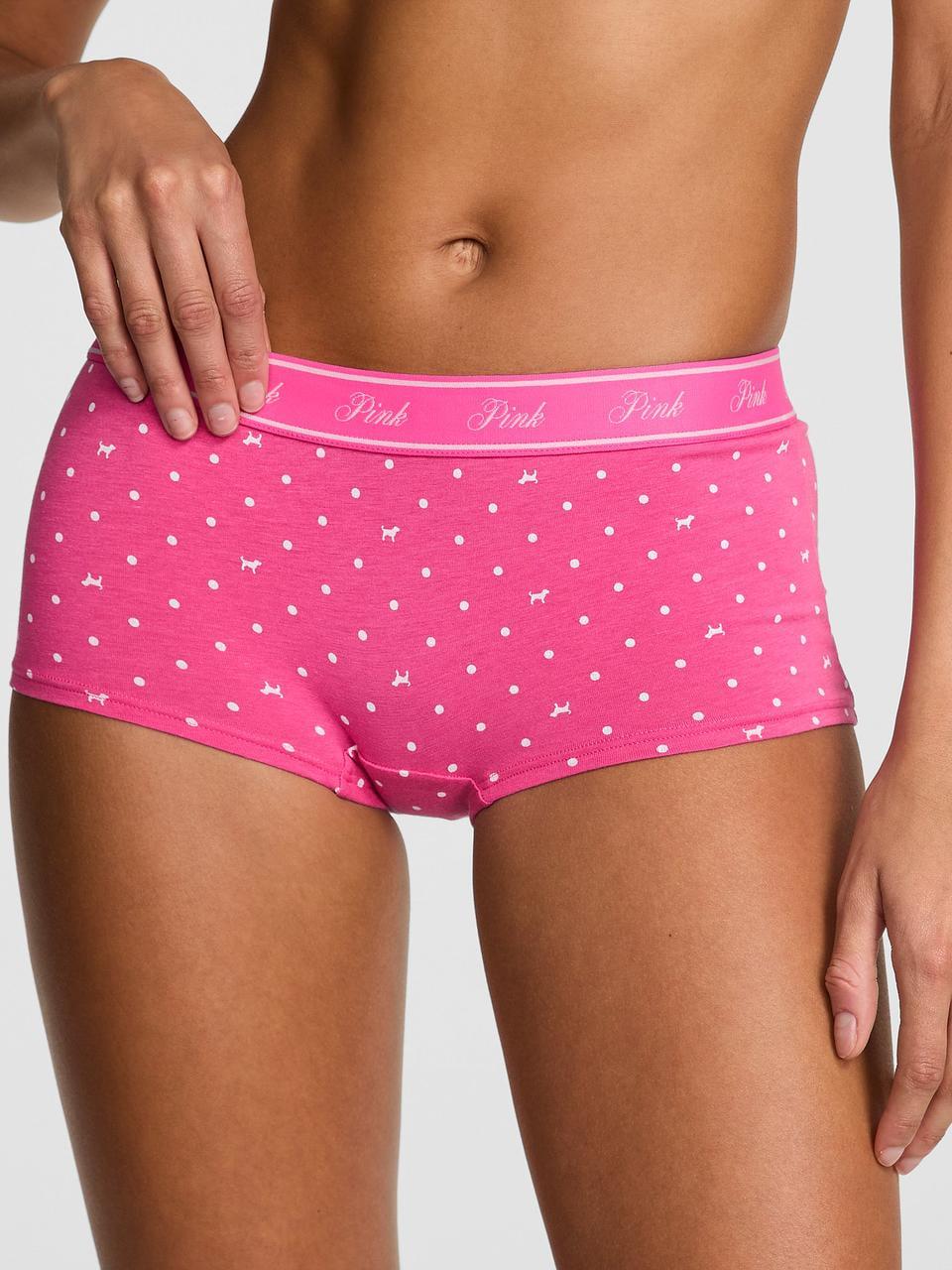 Трусики женские Victoria's Secret Logo Cotton Boyshort L Розовый (2279978154)