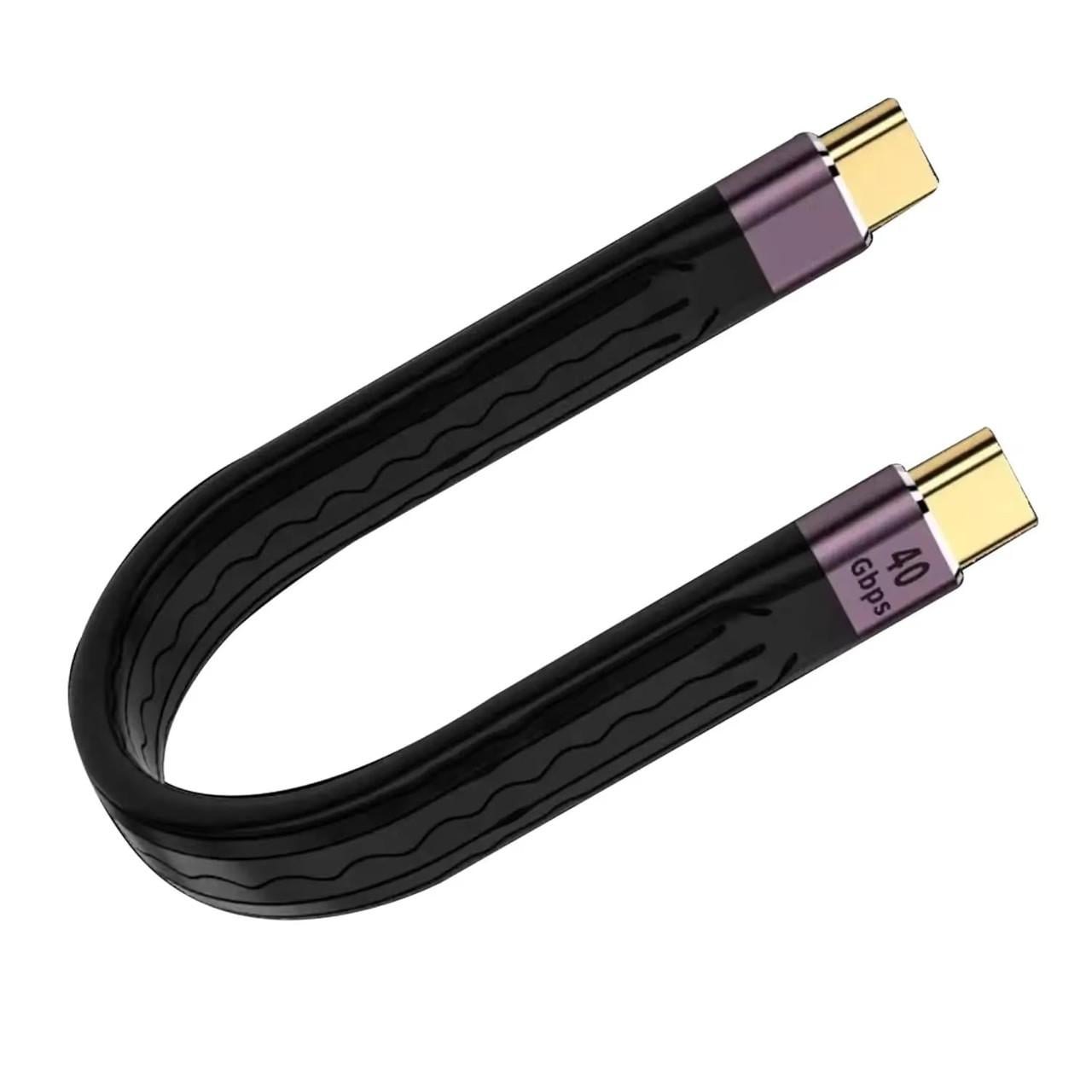 Кабель переходник Type-CM/M USB 4.0 40Gbps PD100W 4K E-Mark Chip Metal T3 13 см (A-48785)