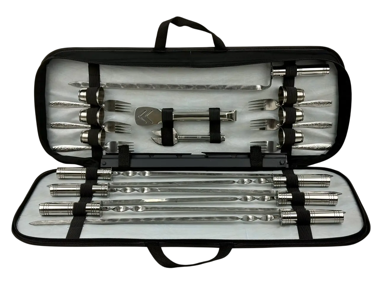 Набор подарочных шампуров GrillMaster Планшет №3 с мангалом рамкой/щипцами 21 пр. (10-164-NB-2262)