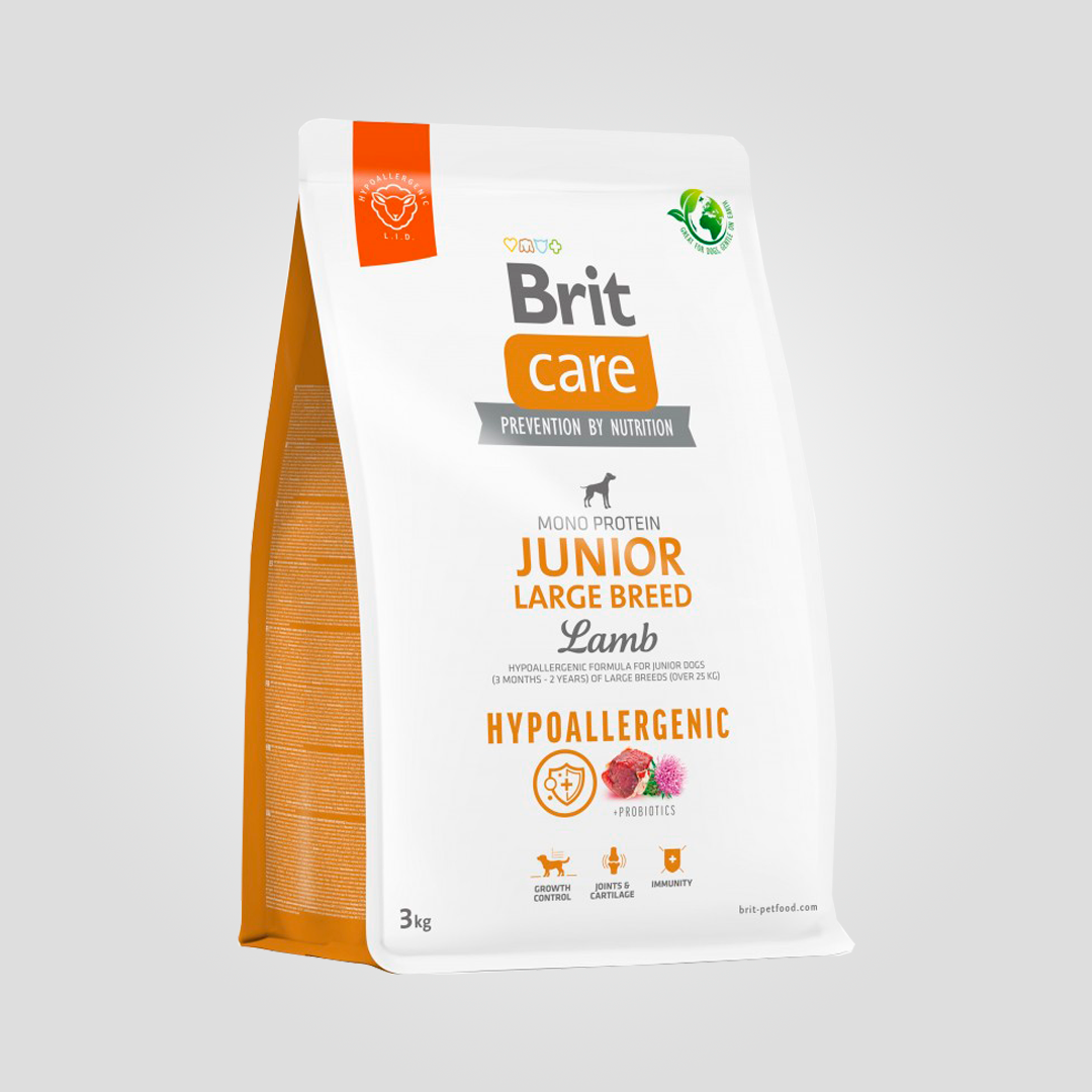 Корм сухой Brit Care Hypoallergenic Junior Large Breed для молодых собак больших пород с ягненком 3 кг (20504456)