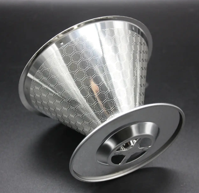 Пуровер для заварювання кави Cafeor Double Mesh V60 02 з нержавіючої сталі 400 мл (15365) - фото 3 Пуровер для заварювання кави Cafeor Double Mesh V60 02 з нержавіючої сталі 400 мл (15365) - фото 3