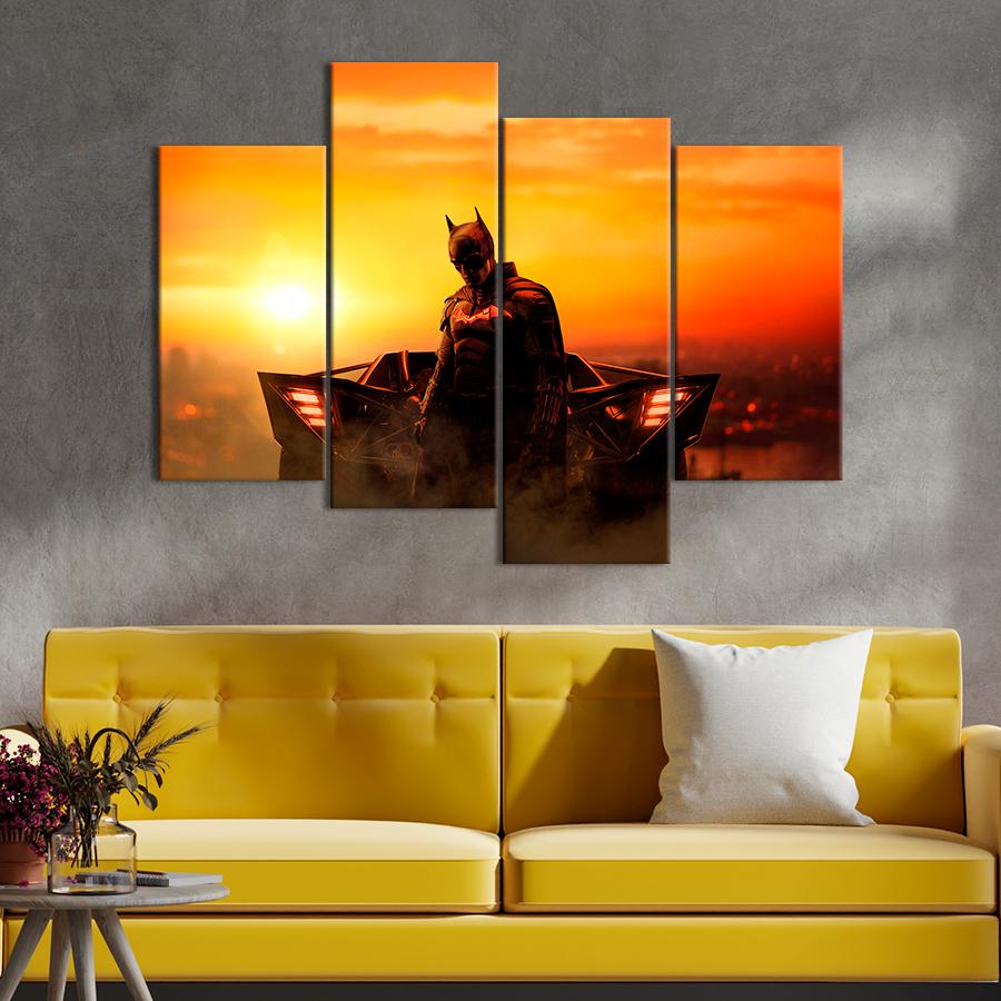 Настенний декор Бэтмен на фоне заката 89x56 см (A110-4)