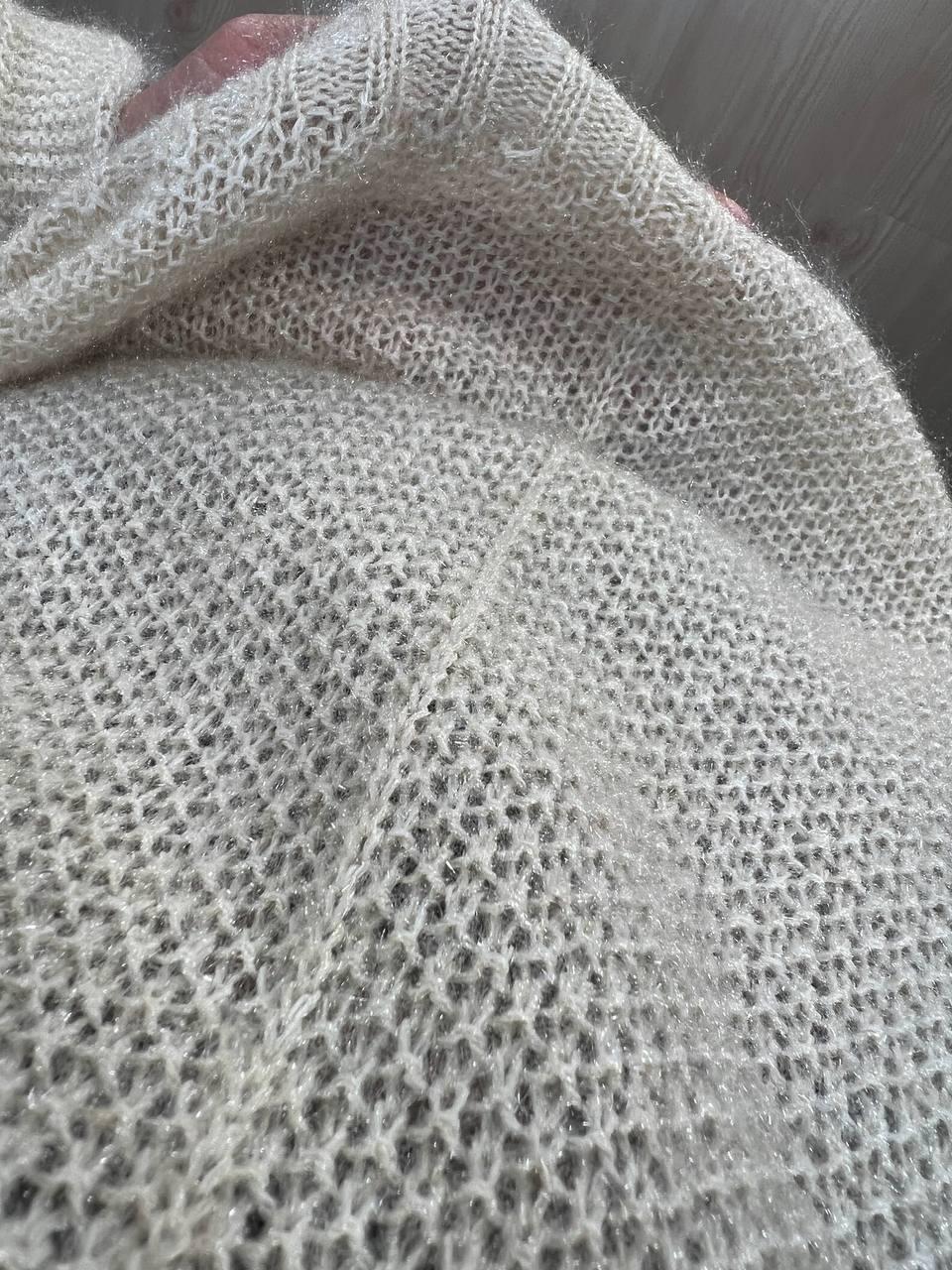 Светр жіночий MY FASHION 3267 павутинка оверсайз широкий комір хомут подовжений р. 44-48 Бежевий (3117) - фото 3