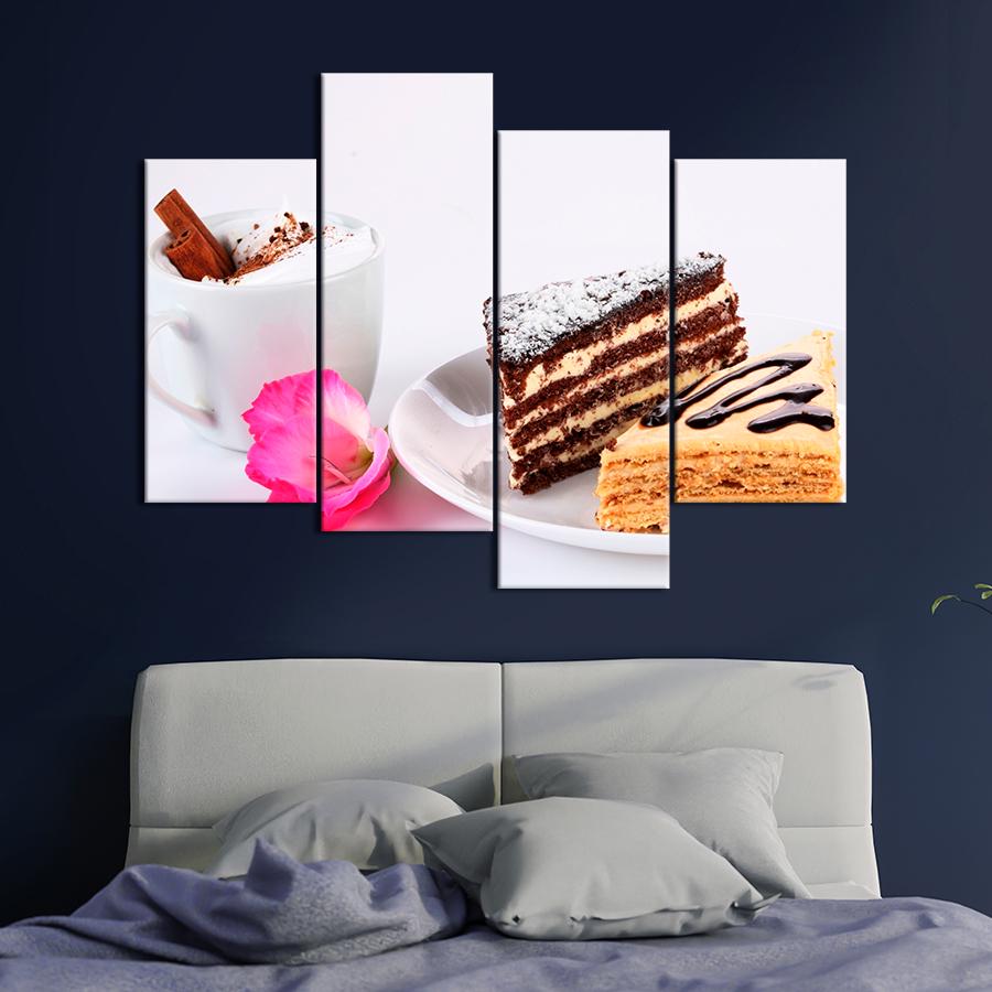 Настінний декор Красиві десерти з капучино 129x90 см (A310-4)