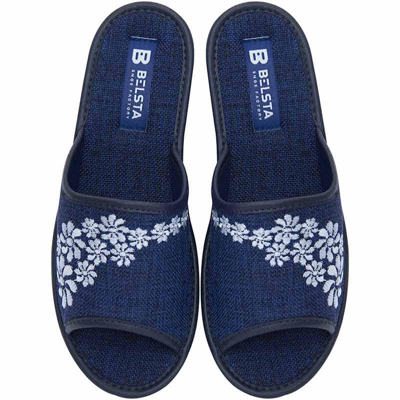 Тапочки женские Белста лен вышивка сбоку р. 37 Синий (4100519_37)