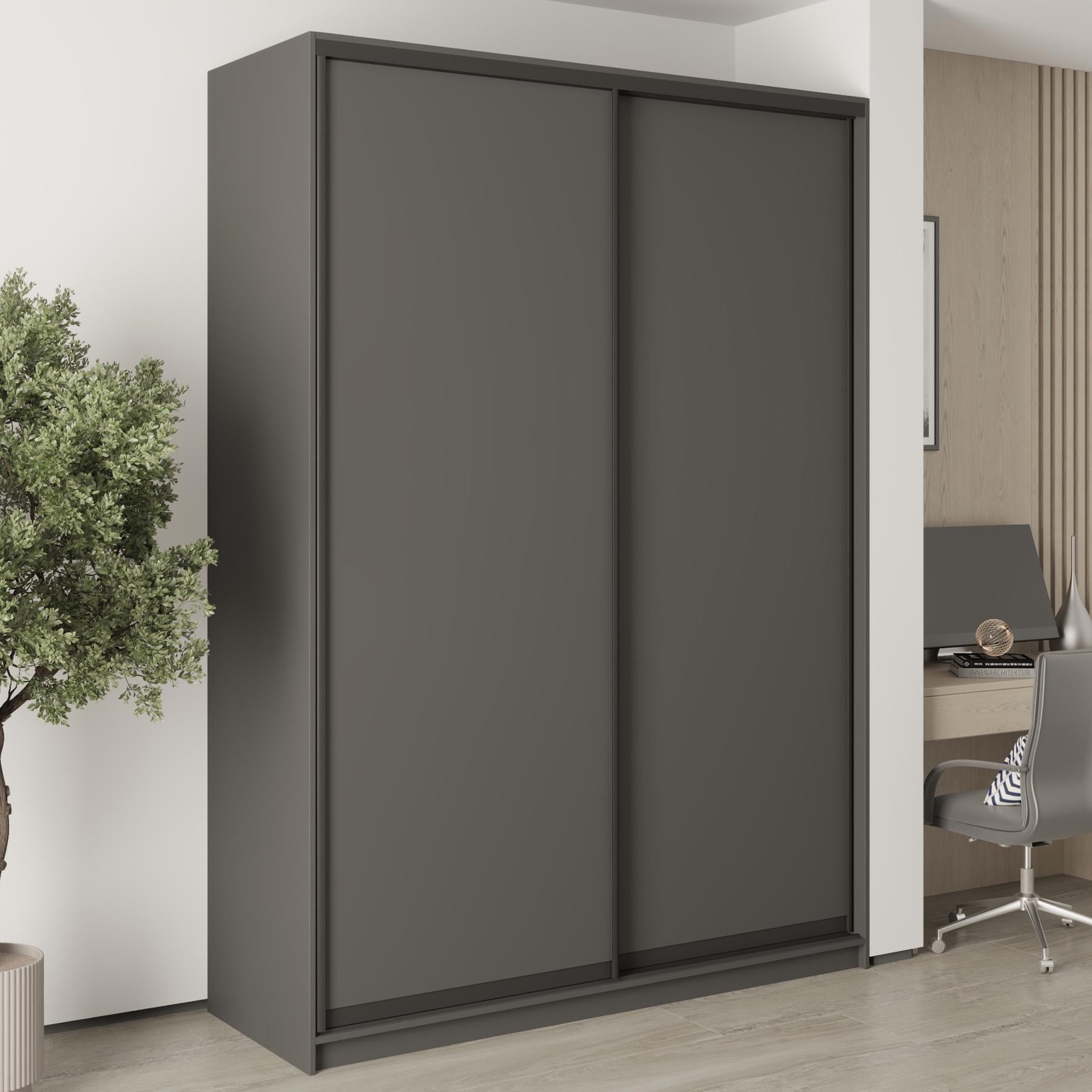 Шкаф-купе двухдверный MebelStar Стандарт BG 2 ДСП 170x45x240 см Антрацит (MBS-9965)