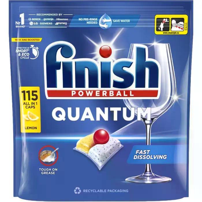 Таблетки для посудомоечных машин Finish Quantum All in 1 Lemon 115 шт. (1-018468) Таблетки для посудомоечных машин Finish Quantum All in 1 Lemon 115 шт. (1-018468)